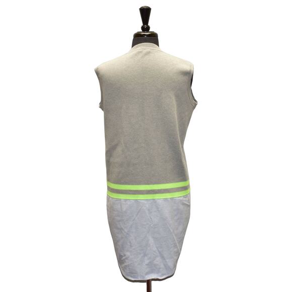 ALEXANDER WANG Cotton Gray Blue Panel Crewneck Sleeveless Sweater Dress Size L - Picture 3 of 5